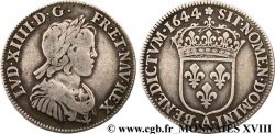 LOUIS XIV  THE SUN KING  Quart d écu à la mèche courte 1644 Paris, Monnaie de Matignon