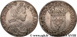 LOUIS XIV &nbsp;THE SUN KING&nbsp; Écu à la mèche longue 1647 Bordeaux XF/AU