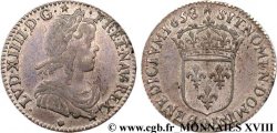 LOUIS XIV LE GRAND OU LE ROI SOLEIL Douzième d écu à la mèche longue 1658 Lyon TTB+