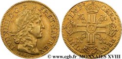 LOUIS XIV LE GRAND OU LE ROI SOLEIL Louis d or aux huit L, portrait apollinien 1660 Paris SUP