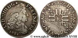 LOUIS XIV &nbsp;THE SUN KING&nbsp; Demi-écu aux huit L, 1er type 1691 Bordeaux fSS