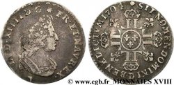 LOUIS XIV LE GRAND OU LE ROI SOLEIL Douzième d&nbsp;écu aux huit L, 2e type 1704 Lyon TB/TB+
