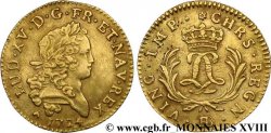 LOUIS XV DIT LE BIEN AIMÉ Louis d or aux deux L entrelacées et aux palmes longues 1724 Strasbourg TTB