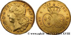LOUIS XV DIT LE BIEN AIMÉ Double louis d’or aux écus ovales, tête ceinte d’un bandeau 1769 Lyon SUP