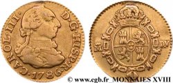 ESPAGNE - ROYAUME D ESPAGNE - CHARLES III Demi-escudo en or, 3e type 1786 Madrid