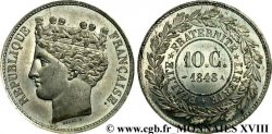 Concours de 10 centimes, essai de Barre 1848 Paris VG.3131  SPL 