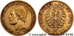 GERMANY - GRAND DUCHY OF MECKLENBURG-STRELITZ - FREDERICK-WILLIAM 20 marks or, 2e type 1874 Berlin