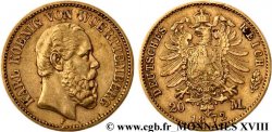 ALLEMAGNE - ROYAUME DE WURTTEMBERG - CHARLES Ier 20 marks or, 1er type 1872 Stuttgart