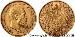 ALLEMAGNE - ROYAUME DE WURTTEMBERG - GUILLAUME II 10 marks or 1909 Stuttgart AU 