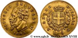 ITALIE - ROYAUME D ITALIE - VICTOR-EMMANUEL II 5 lires or 1863 Turin