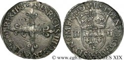HENRI III Quart d écu, croix de face 1587 La Rochelle