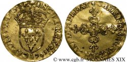 CHARLES X, CARDINAL DE BOURBON Écu d or au soleil, 1er type 1590 Paris TTB