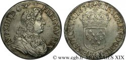 LOUIS XIV &nbsp;THE SUN KING&nbsp; Demi-écu à la cravate, 2e buste de Paris 1674 Paris XF