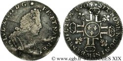LOUIS XIV &nbsp;THE SUN KING&nbsp; Douzième d&nbsp;écu aux huit L, 2e type, portrait du buste dit “aux palmes” 1704 Toulouse fS/fSS