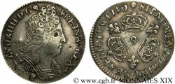 LOUIS XIV LE GRAND OU LE ROI SOLEIL Dixième d&nbsp;écu aux trois couronnes 1710 Rennes TB+/TTB