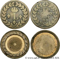 Boîte de forçat réalisée à partir de Un décime à l’L couronnée 1814 Strasbourg F.132 1 bis (?) VF 