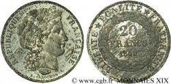 Concours de 20 francs, essai de Farochon 1848 Paris VG.3024 var SUP/TTB 