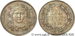 Concours de 20 francs, piéfort de Gayrard, deuxième concours 1848 Paris VG.3051 var. BB 