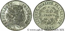 Concours de 20 francs, essai de Leclerc, deuxième concours 1848 Paris VG.3027 var