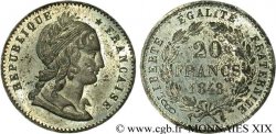Concours de 20 francs, essai de Magniadas 1848 Paris VG.3028 var SUP/TTB 