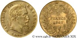 5 francs or Napoléon III, tête laurée 1867 Paris F.502/11 SUP 