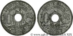 Essai de 10 centimes Lindauer en zinc, double revers 1939 Paris VG.- 