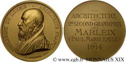 TERZA REPUBBLICA FRANCESE Médaille Or 36, 2e second grand prix d’architecture à Paul Marie Émile Marleix