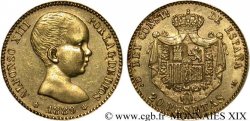 ESPAGNE - ROYAUME D&nbsp;ESPAGNE - ALPHONSE XIII 20 pesetas 1889 Madrid TTB 