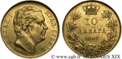 ROYAUME DE SERBIE - MILAN IV OBRÉNOVITCH 10 dinara or 1882 Vienne