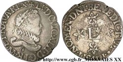 LOUIS XIII  Demi-franc au grand buste lauré et au col fraisé 1615 Saint-Lô