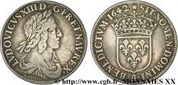 LOUIS XIII  Quart d&nbsp;écu, buste drapé et cuirassé (2e buste de Jean Warin) 1642 Paris, Monnaie de Matignon VF/XF