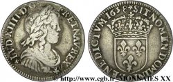 LOUIS XIV LE GRAND OU LE ROI SOLEIL Quart d&nbsp;écu à la mèche longue 1658 Rennes TB+/TTB