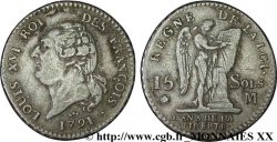 LOUIS XVI (MONARQUE CONSTITUTIONNEL)  15 sols dit  au génie , type FRANÇOIS 1791 Toulouse TTB