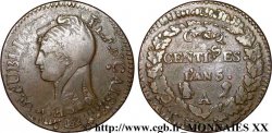 Cinq centimes Dupré, grand module, double frappe 1797 Paris F.115/1 TTB 
