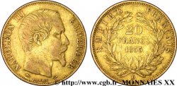 20 francs or Napoléon III, tête nue, petit lion 1855 Lyon F.531/7 TTB 