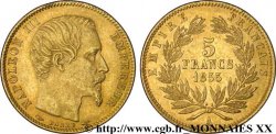 5 francs or Napoléon III tête nue, petit module 1855 Paris F.500A/2 SUP 