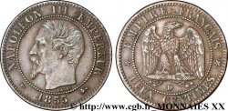 Deux centimes Napoléon III, tête nue, petit D, levrette et grand lion 1855 Lyon F.107/29 TTB 