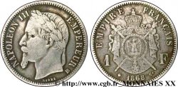 1 franc Napoléon III, tête laurée 1868 Strasbourg F.215/12
