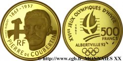 500 francs or Jeux Olympiques d hiver d Albertville, Pierre de Coubertin et le renouveau de l’olympisme n.d. Pessac F.1809 1