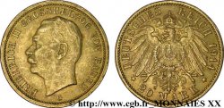 ALLEMAGNE - GRAND DUCHÉ DE BADE - FRÉDÉRIC II 20 marks or 1914 Karlsruhe