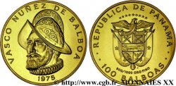 REPUBLIC OF PANAMA 100 balboas or, 500e anniversaire de la naissance de Balboa 1975 Franklin Mint