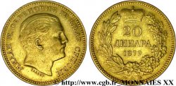 ROYAUME DE SERBIE - MILAN IV OBRÉNOVITCH 20 dinara en or 1879 Paris TTB 