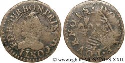 PRINCIPAUTÉ DE CHÂTEAU-REGNAULT - FRANÇOIS DE BOURBON-CONTI Double tournois, type 8, surfrappé sur un double d’Henri de La Tour de Sedan TB