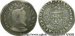 HENRI II Teston à la tête nue, 5e type 1553 Lyon TB+/TTB+