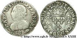 CHARLES IX Teston, 2e type 1568 (MDLXVIII) Bordeaux MBC/MBC+