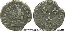 LOUIS XIII LE JUSTE Double tournois, type 12 1637 Bordeaux TB+