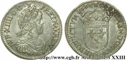 LOUIS XIV LE GRAND OU LE ROI SOLEIL Douzième d écu à la mèche longue 1660 Limoges SUP