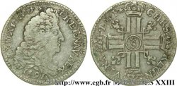 LOUIS XIV &nbsp;THE SUN KING&nbsp; Quart d&nbsp;écu aux huit L, 1er type, (type définitif) 1691 Troyes VF/VF