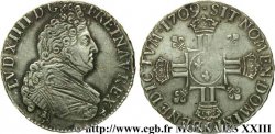 LOUIS XIV &nbsp;THE SUN KING&nbsp; Demi-écu aux huit L, 2e type 1709 Rennes fVZ