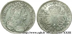 LOUIS XIV LE GRAND OU LE ROI SOLEIL Demi-écu aux trois couronnes 1710 Montpellier